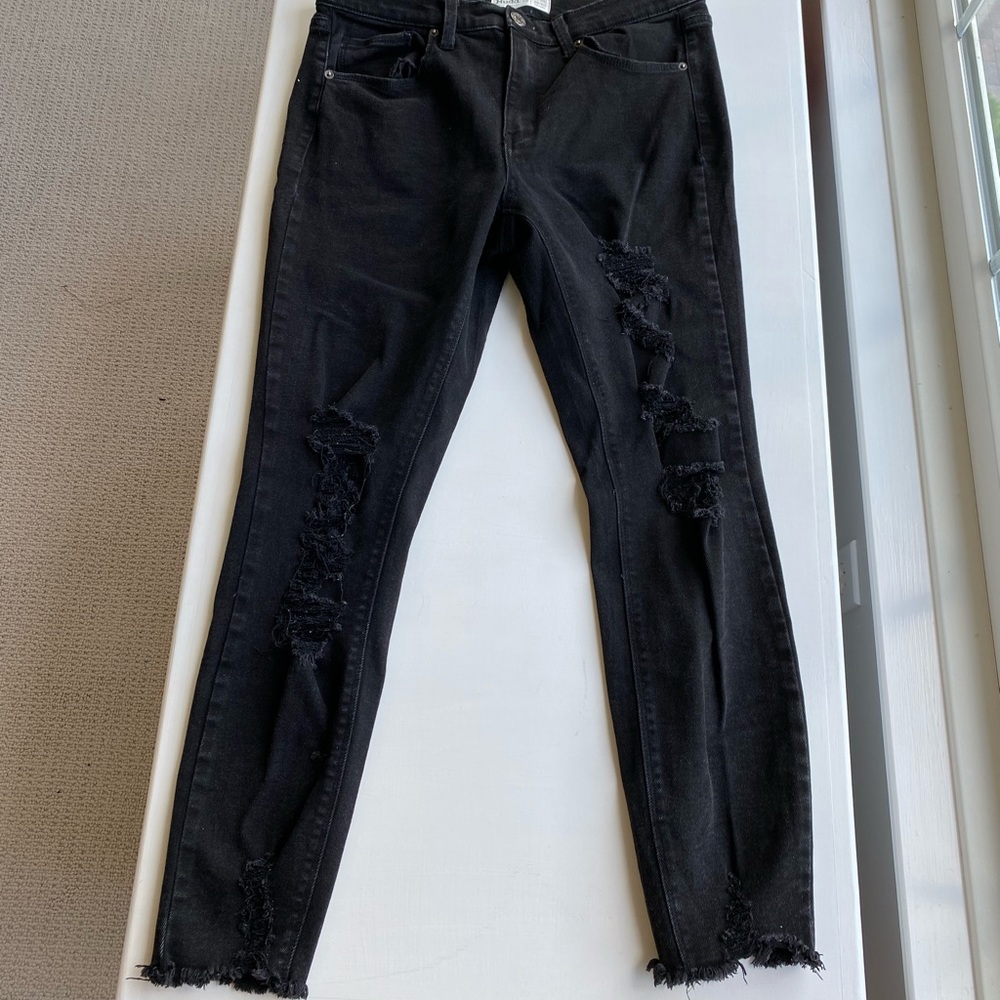 Black ripped jeans